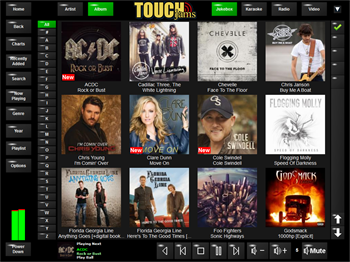 TouchJams album grid view (screen 1)